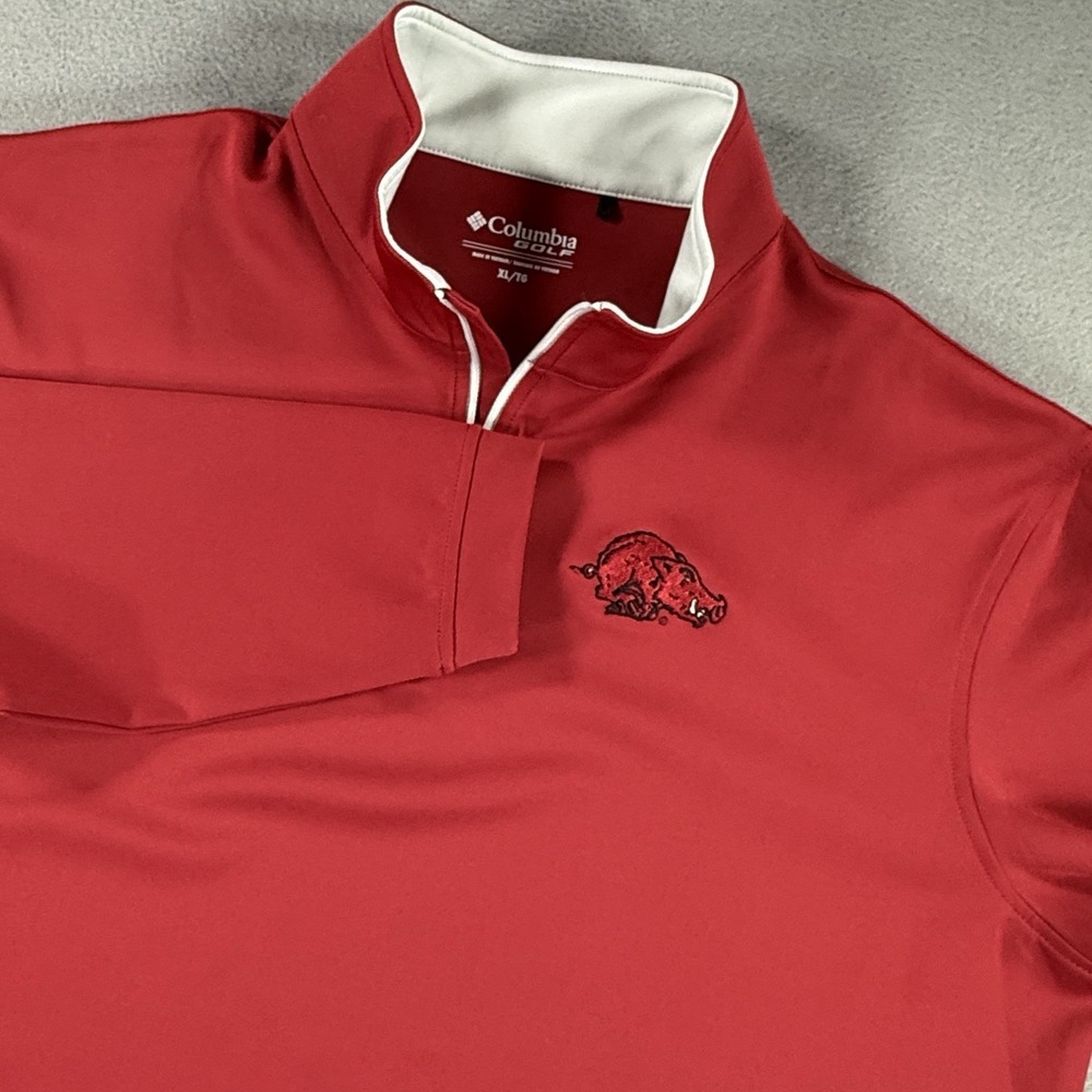 Arkansas Razorbacks Columbia Golf Quarter Zip Pullover XL Red NCAA Fan Gear